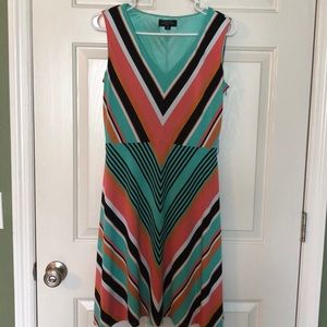 Tahari dress in fun vibrant colors. EUC